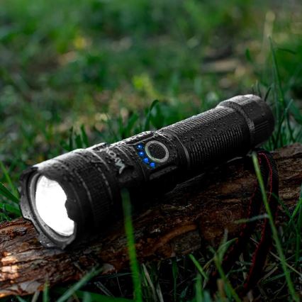 LED Dimmable rechargeable flashlight with a power bank function LED/10W/5V IPX4 600 shiny 2000 mAh