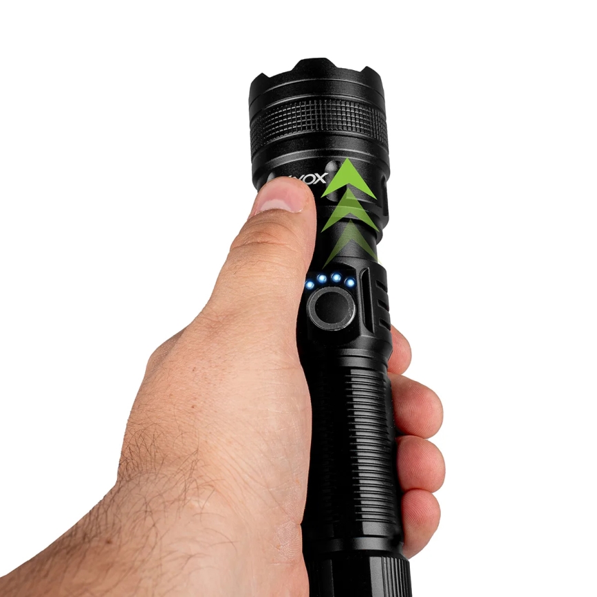 LED Dimmable rechargeable flashlight with a power bank function LED/10W/5V IPX4 600 shiny 2000 mAh