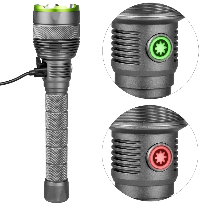 LED Dimmable rechargeable flashlight with a power bank function LED/5V IPX7 10000 shiny 2600 mAh