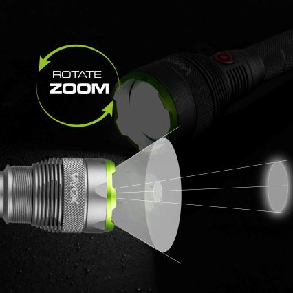 LED Dimmable rechargeable flashlight with a power bank function LED/5V IPX7 10000 shiny 2600 mAh