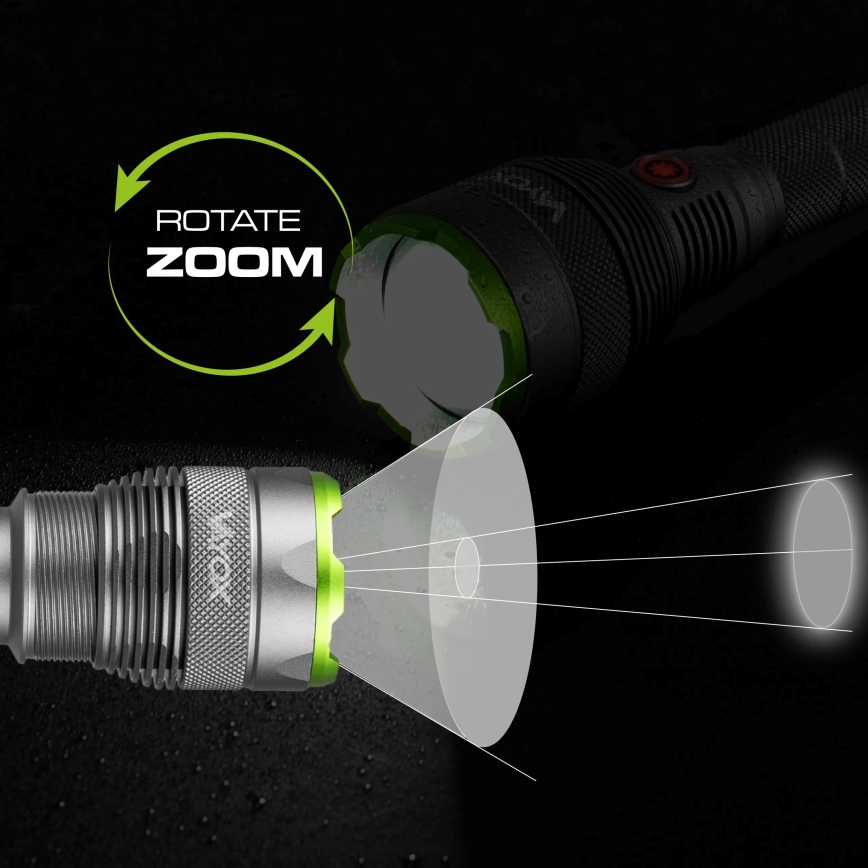 LED Dimmable rechargeable flashlight with a power bank function LED/5V IPX7 10000 shiny 2600 mAh