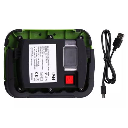 LED Rechargeable floodlight SAMSUNG CHIP LED/10W/3,7V IP44 4000K green