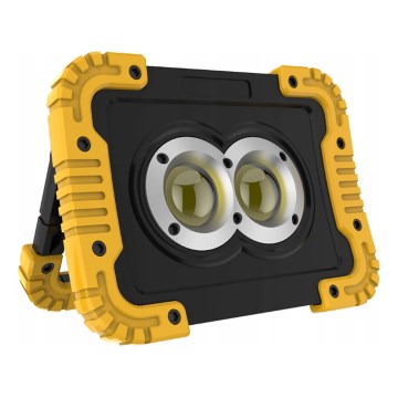 LED Rechargeable floodlight with power bank function LED/20W/5V 4400 mAh IP44 black/yellow