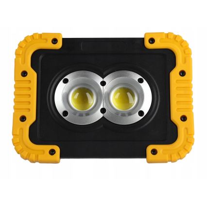 LED Rechargeable floodlight with power bank function LED/20W/5V 4400 mAh IP44 black/yellow