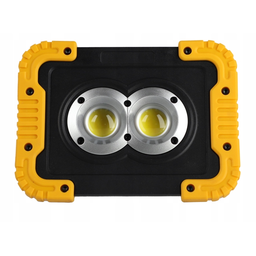 LED Rechargeable floodlight with power bank function LED/20W/5V 4400 mAh IP44 black/yellow