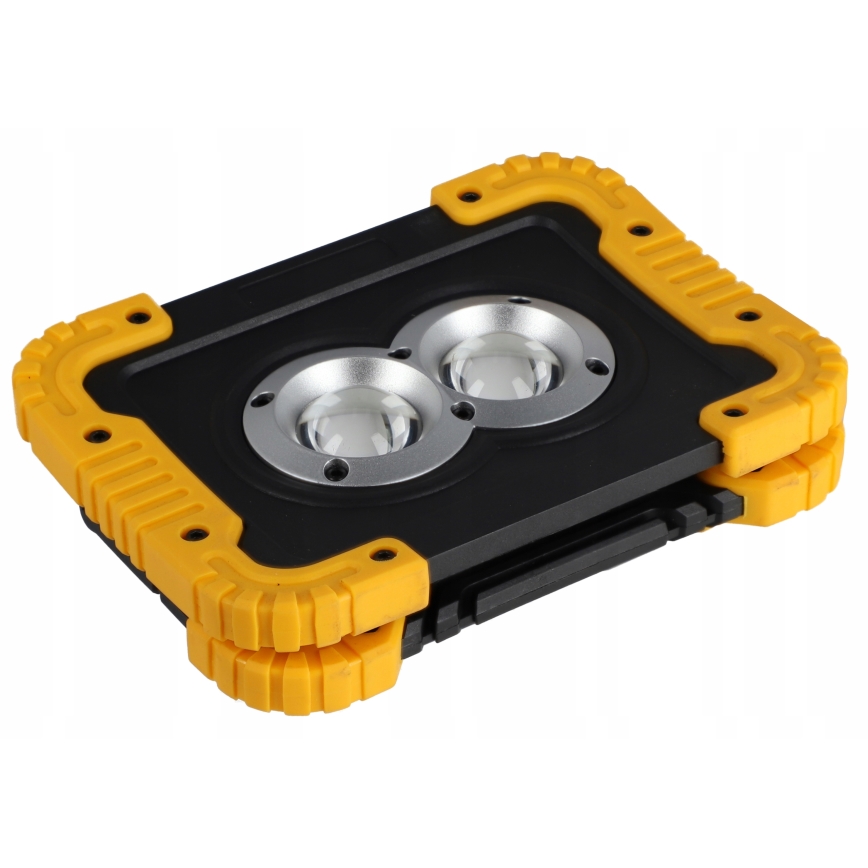 LED Rechargeable floodlight with power bank function LED/20W/5V 4400 mAh IP44 black/yellow