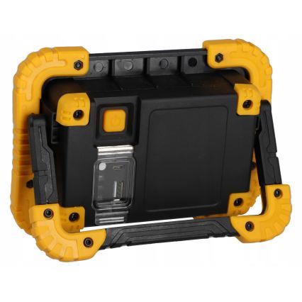 LED Rechargeable floodlight with power bank function LED/20W/5V 4400 mAh IP44 black/yellow