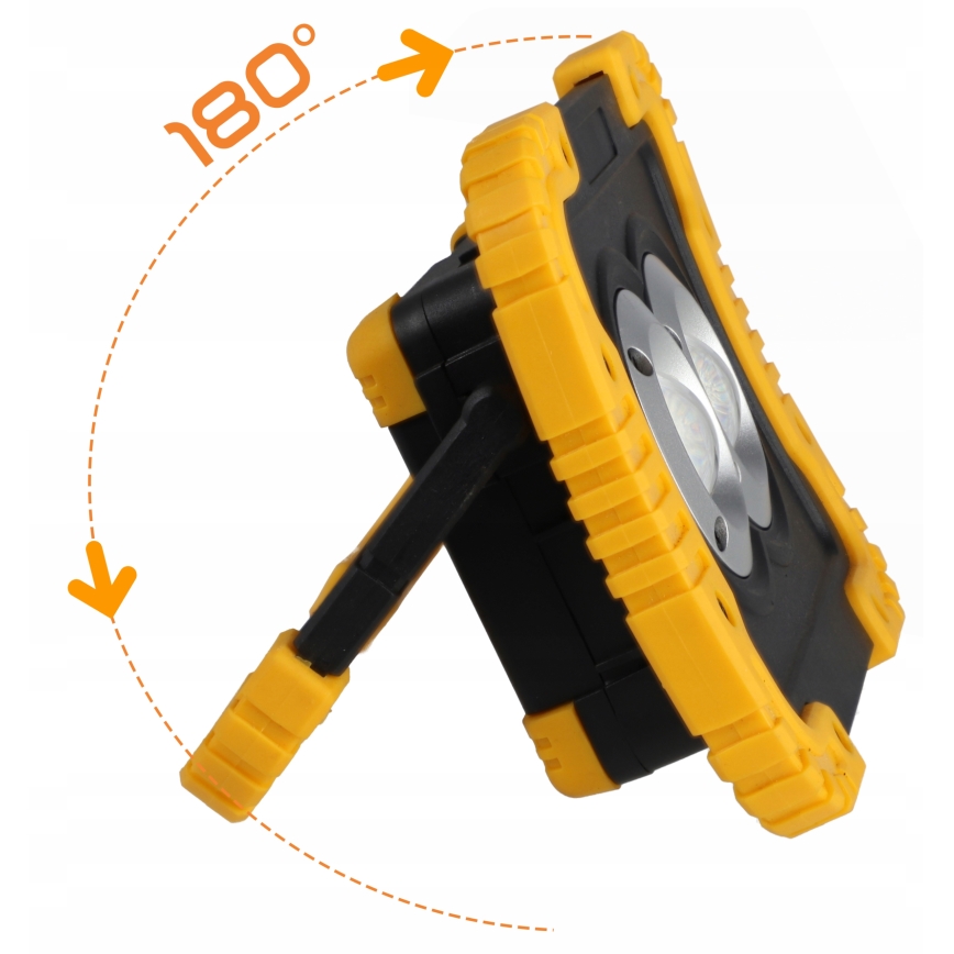 LED Rechargeable floodlight with power bank function LED/20W/5V 4400 mAh IP44 black/yellow