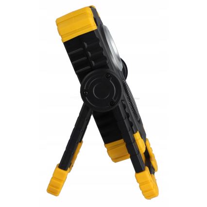 LED Rechargeable floodlight with speaker and power bank function LED/10W/5V 4400 mAh IP44 black/yellow