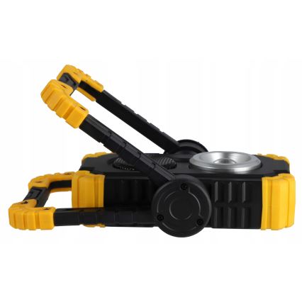 LED Rechargeable floodlight with speaker and power bank function LED/10W/5V 4400 mAh IP44 black/yellow