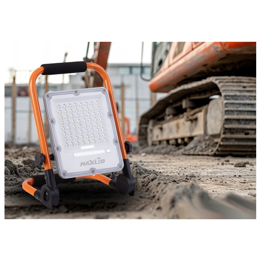 LED Dimmable rechargeable floodlight with stand LED/100W/3,2V 4500K 10000 mAh IP65 orange