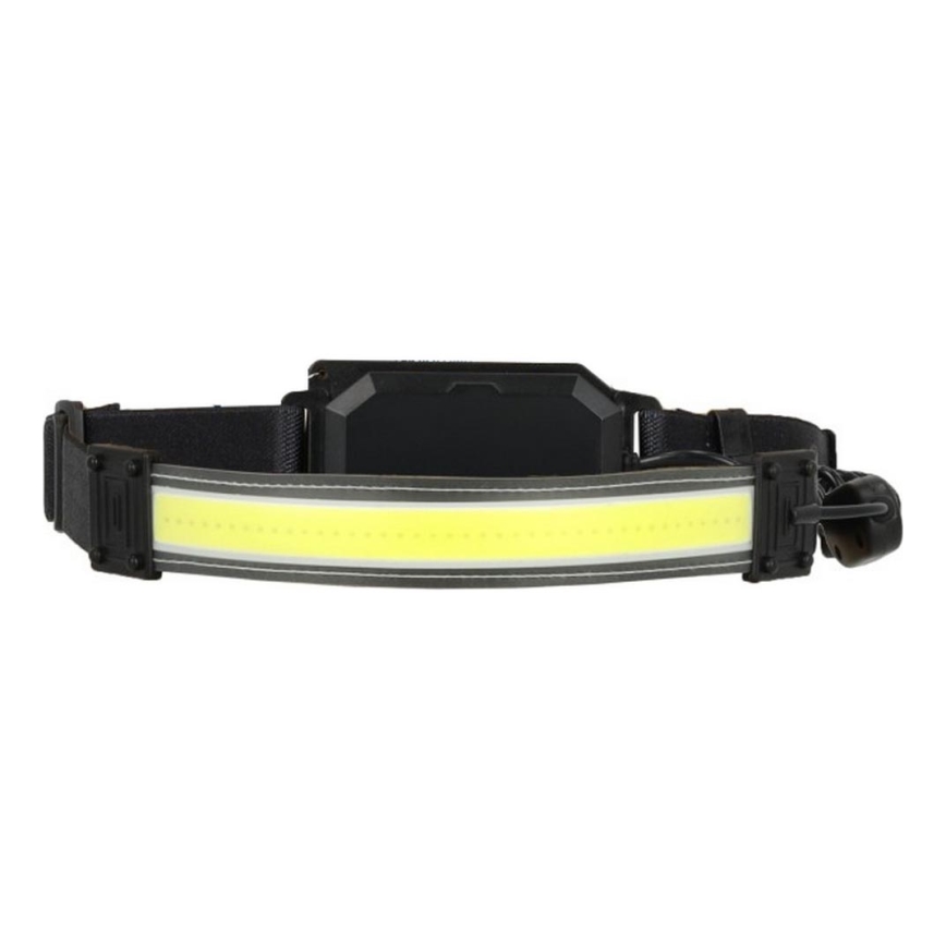 LED Rechargeable Headlamp 2x LED / 5V — 180 lm, 900 mAh, Black