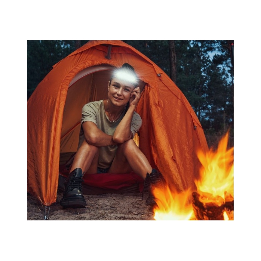 LED Rechargeable Headlamp 2x LED / 5V — 180 lm, 900 mAh, Black