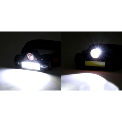 LED Rechargeable headlamp LED/1200mAh black/red