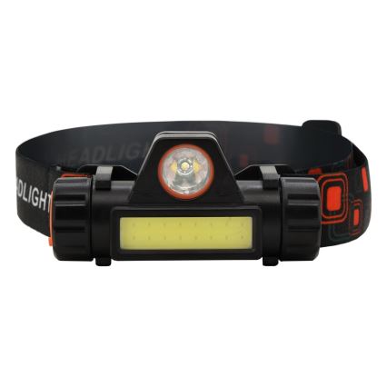LED Rechargeable headlamp LED/1200mAh black/red