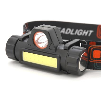 LED Rechargeable headlamp LED/1200mAh black/red