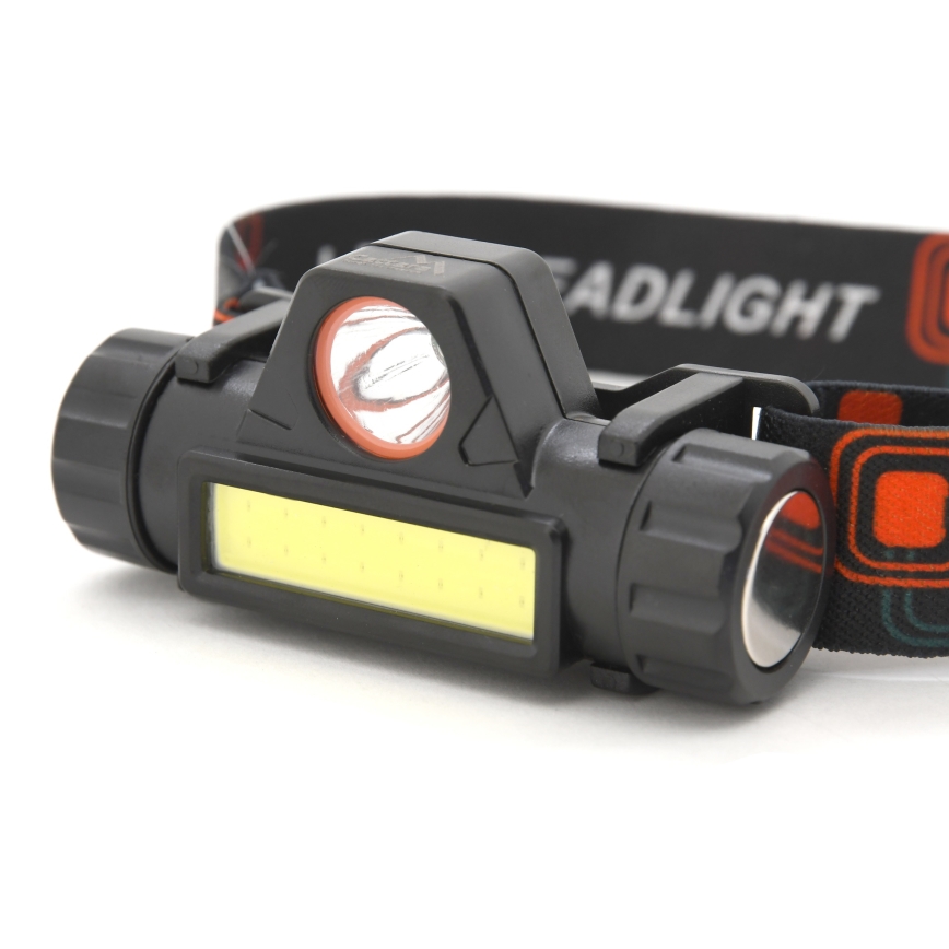 LED Rechargeable headlamp LED/1200mAh black/red