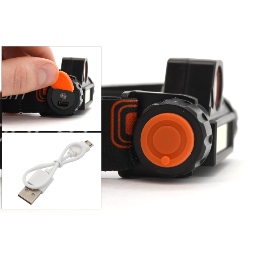 LED Rechargeable headlamp LED/1200mAh black/red