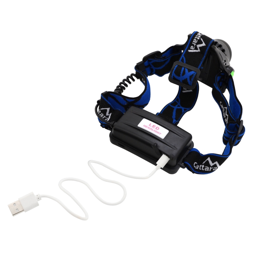 LED Rechargeable headlamp LED/6W/7,4V IP44 black/blue