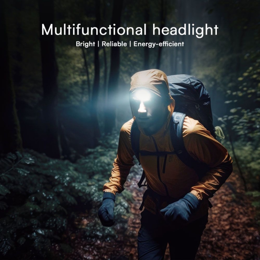LED Rechargeable headlamp with a red light USB LED/3W/5V IP43 470 lm 5 h