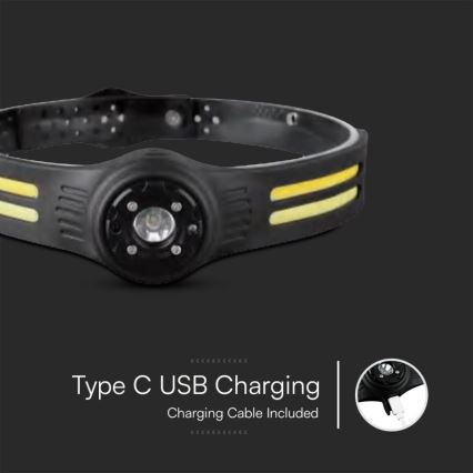 LED Rechargeable headlamp with a red light USB LED/3W/5V IP43 470 lm 5 h