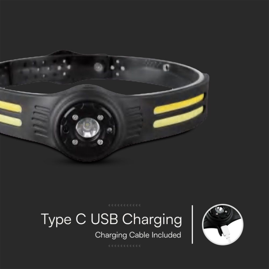 LED Rechargeable headlamp with a red light USB LED/3W/5V IP43 470 lm 5 h