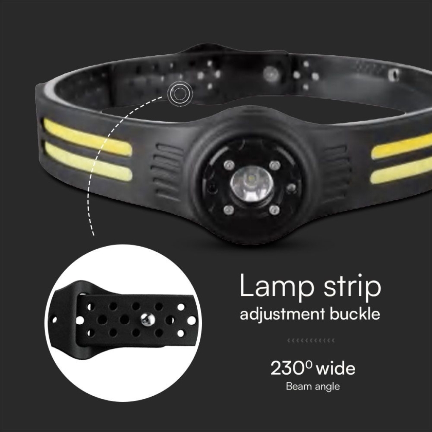 LED Rechargeable headlamp with a red light USB LED/3W/5V IP43 470 lm 5 h