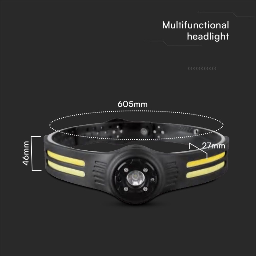 LED Rechargeable headlamp with a red light USB LED/3W/5V IP43 470 lm 5 h