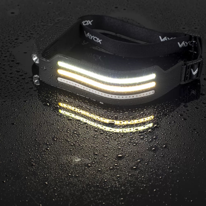 LED Dimmable rechargeable headlamp with sensor and red light 4xLED/5V IP44 300 shiny 1200 mAh