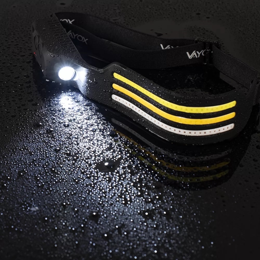 LED Dimmable rechargeable headlamp with sensor and red light 4xLED/5V IP44 300 shiny 1200 mAh