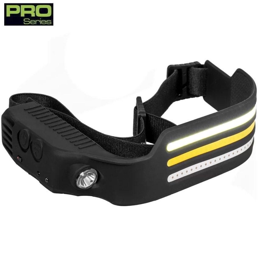LED Dimmable rechargeable headlamp with sensor and red light 4xLED/5V IP44 300 shiny 1200 mAh
