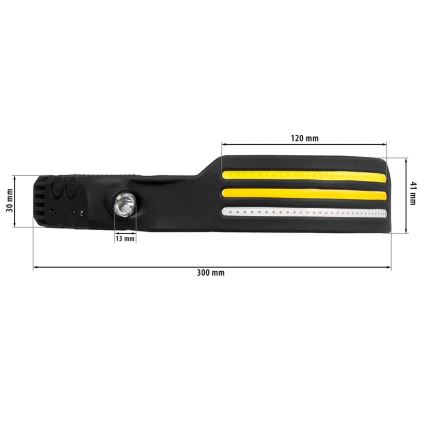 LED Dimmable rechargeable headlamp with sensor and red light 4xLED/5V IP44 300 shiny 1200 mAh
