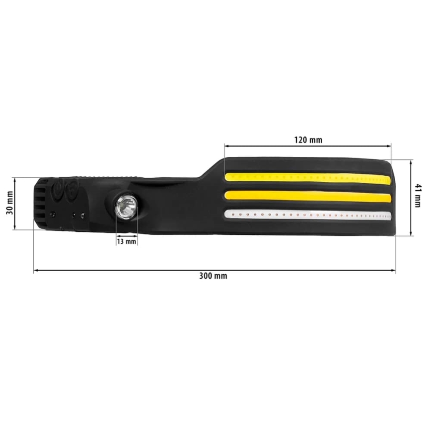 LED Dimmable rechargeable headlamp with sensor and red light 4xLED/5V IP44 300 shiny 1200 mAh
