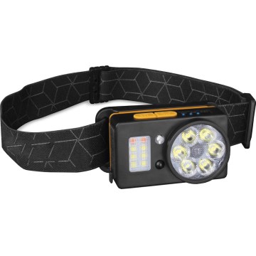 LED Rechargeable Headlamp with Sensor and Power Bank Function, 1200 mAh, IP44, Black
