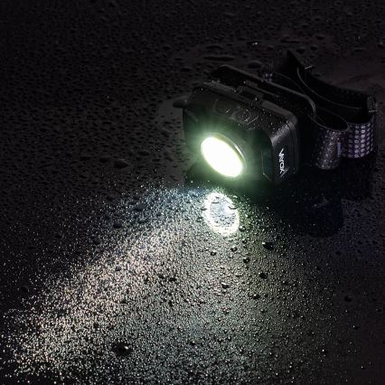 LED Dimmable rechargeable headlamp with sensor and red light LED/15W/5V IP66 430 shiny 1800 mAh