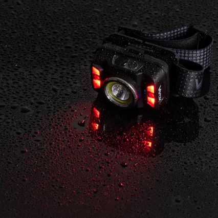 LED Dimmable rechargeable headlamp with sensor and red light LED/15W/5V IP66 430 shiny 1800 mAh