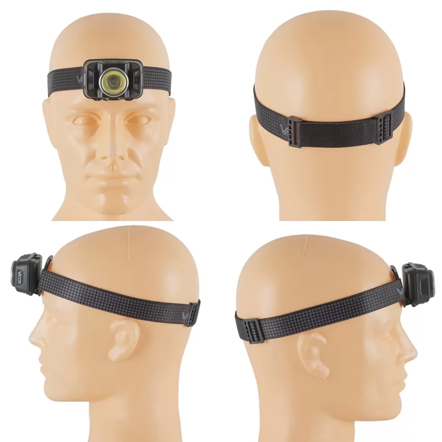 LED Dimmable rechargeable headlamp with sensor and red light LED/15W/5V IP66 430 shiny 1800 mAh