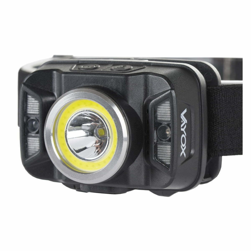 LED Dimmable rechargeable headlamp with sensor and red light LED/15W/5V IP66 430 shiny 1800 mAh