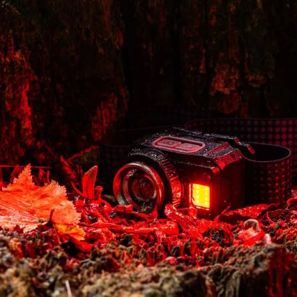 LED Dimmable rechargeable headlamp with sensor and red light LED/6W/5V/3xAAA IP44 500 shiny 1200 mAh