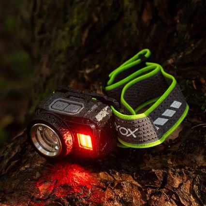 Dimmable LED Rechargeable Headlamp with Sensor and Red Light LED/6W/5V/3xAAA IP66 500 lm 1200 mAh