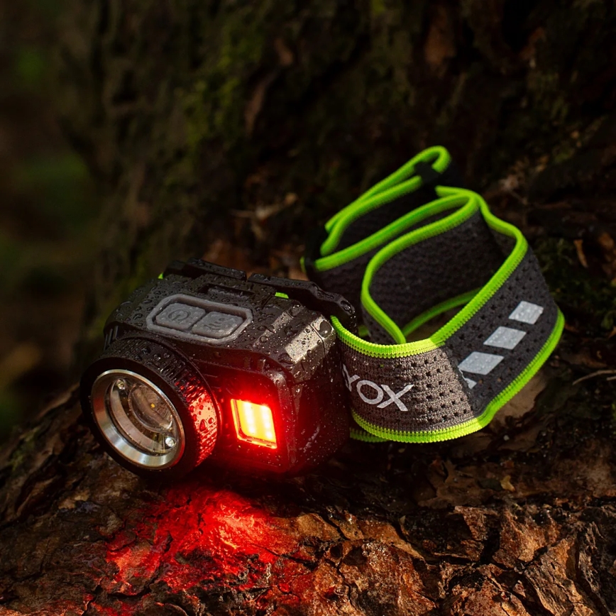 Dimmable LED Rechargeable Headlamp with Sensor and Red Light LED/6W/5V/3xAAA IP66 500 lm 1200 mAh