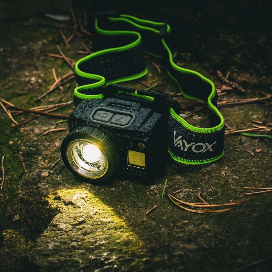 Dimmable LED Rechargeable Headlamp with Sensor and Red Light LED/6W/5V/3xAAA IP66 500 lm 1200 mAh