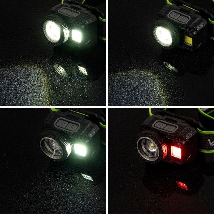 Dimmable LED Rechargeable Headlamp with Sensor and Red Light LED/6W/5V/3xAAA IP66 500 lm 1200 mAh