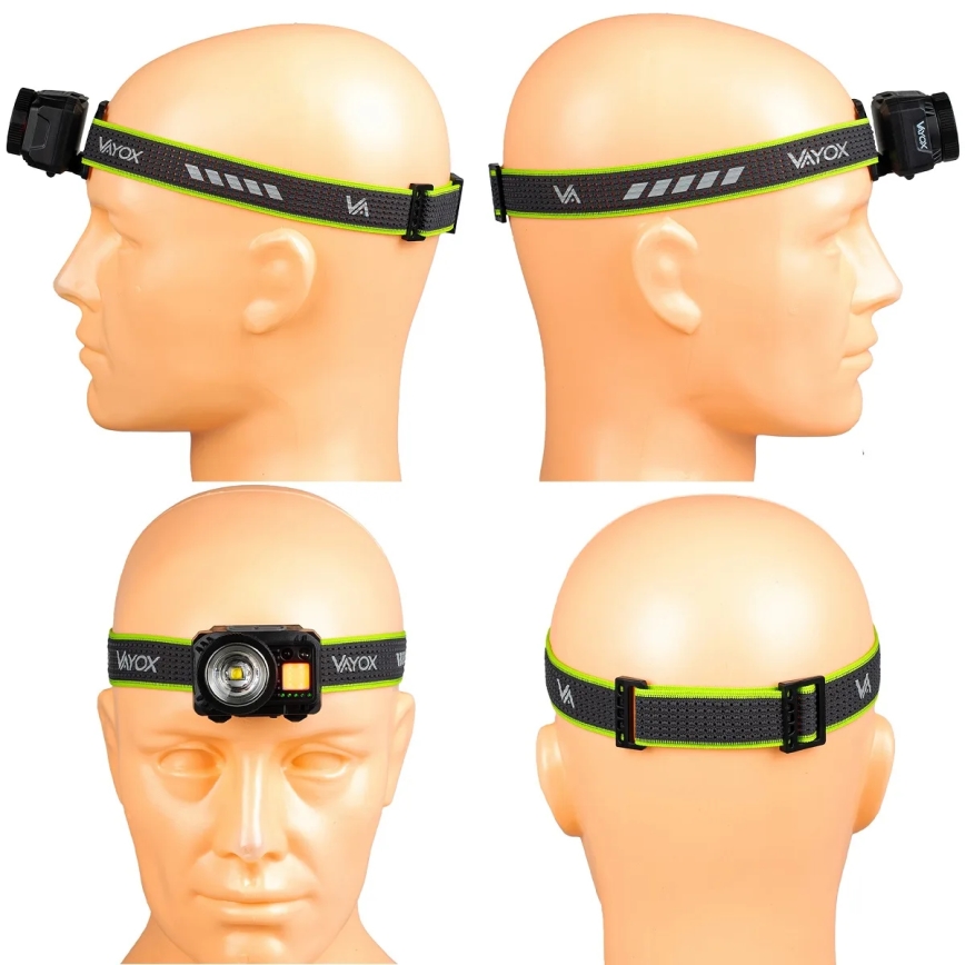 Dimmable LED Rechargeable Headlamp with Sensor and Red Light LED/6W/5V/3xAAA IP66 500 lm 1200 mAh