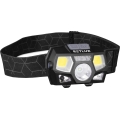 LED Rechargeable Headlamp with Sensor — 3W LED, 900 mAh, IP44, Black