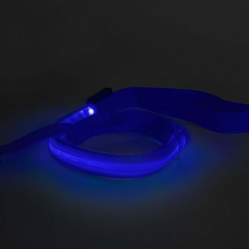 LED Rechargeable leash 120 cm 2xCR2032/5V/40 mAh blue