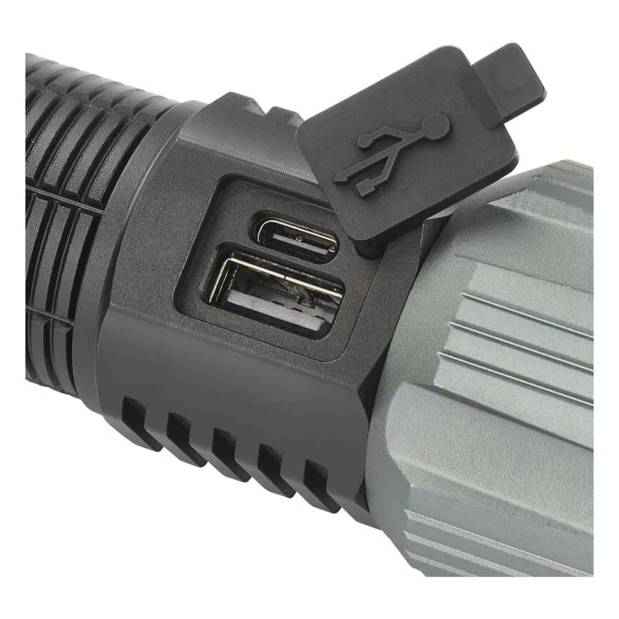 LED rechargeable metal flashlight LED/5V 3000 shiny 5000 mAh IP43