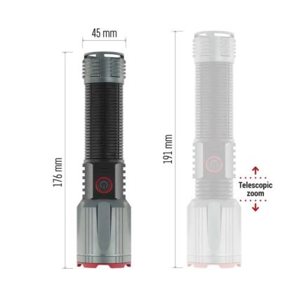 LED rechargeable metal flashlight LED/5V 3000 shiny 5000 mAh IP43