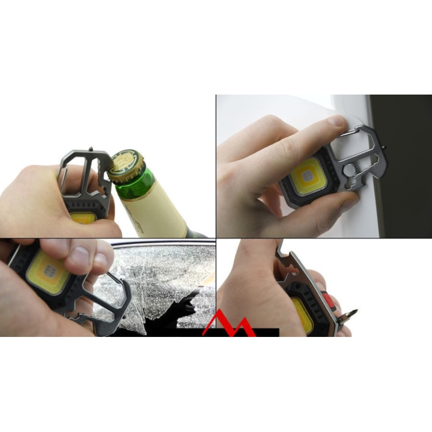 LED Rechargeable multifunctional flashlight with a stand LED/USB-C 400 mAh