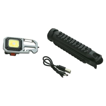 LED Rechargeable multifunctional flashlight with a stand LED/USB-C 400 mAh